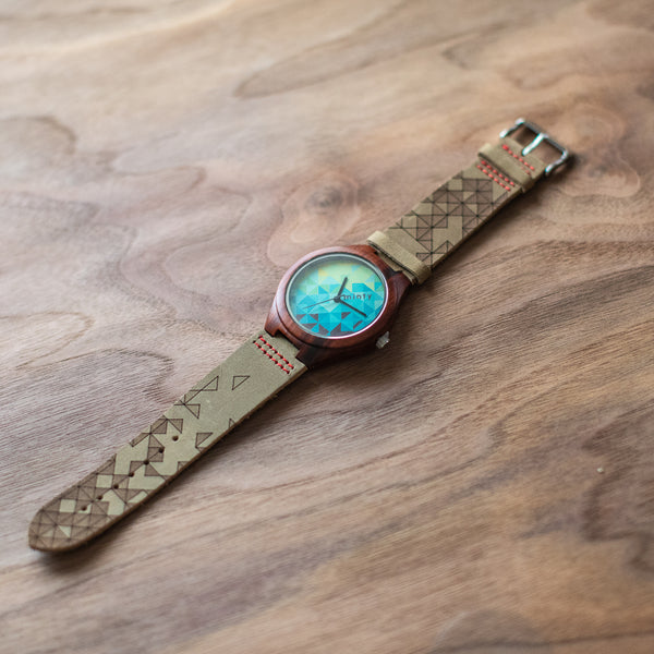 Wood + Leather Designer Watches: Deep Forest