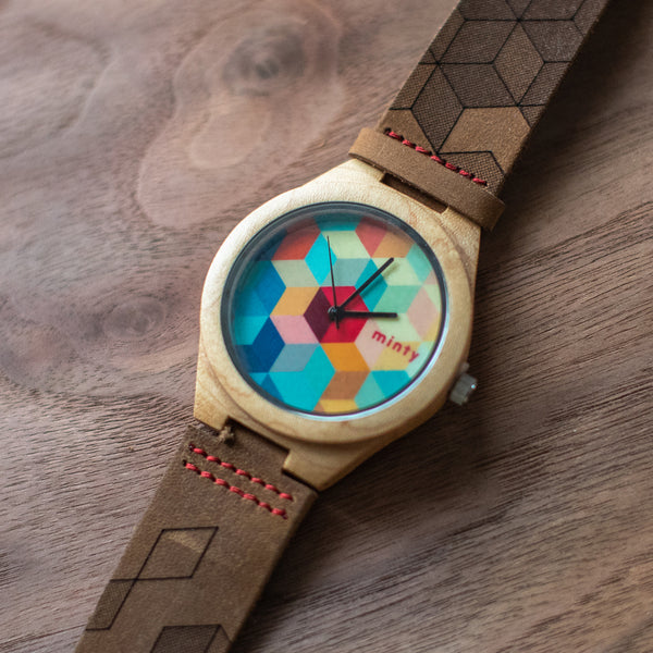 Wood + Leather Designer Watches: Cubed