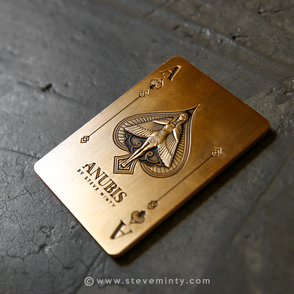 Anubis Antique Gold Metal Card