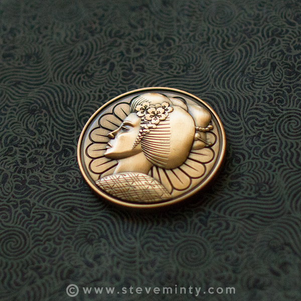 Hana Geisha Gold Engraved Coin